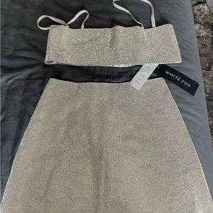 Whitefox boutique breathtaking crop and one last time mini skirt. Never worn.